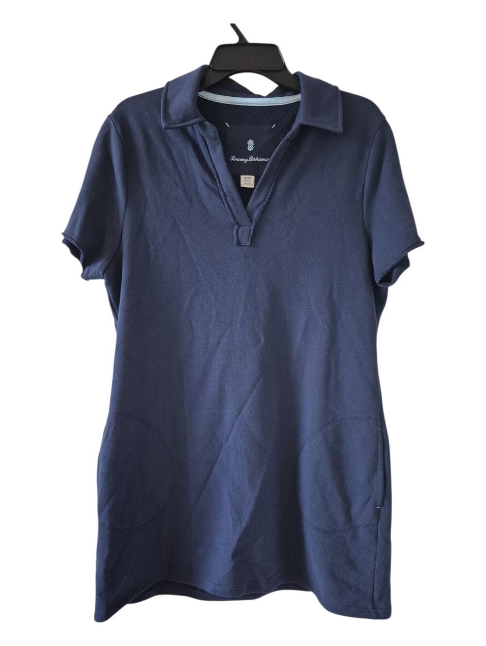 Tommy Bahama Marina Del Mar Short Sleeve Dress Cotton Blue Medium